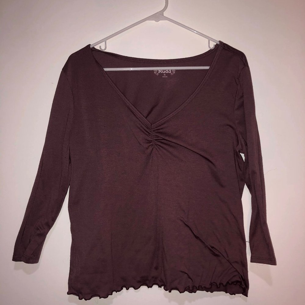 maroon cinched top